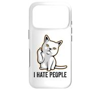 Carcasa para iPhone 17 Pro I Hate People Sign,Funny Cat Giving The Finger Flipping Off