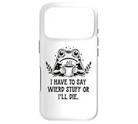 Carcasa para iPhone 17 Pro I Have to Say Weird Stuff Or I'Ll Die Frog Drinking Coffee
