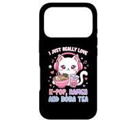 Carcasa para iPhone 17 Pro I Just Really Love K-Pop Ramen y Boba Tea Cute Cat