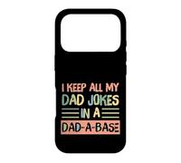 Carcasa para iPhone 17 Pro I Keep All My Dad Jokes In A Dad-A-Base Retro Father's Day