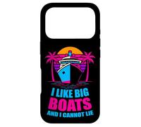 Carcasa para iPhone 17 Pro I Like Big Boats Funny Cruise Life Vintage Sunset Vacaciones