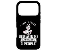 Carcasa para iPhone 17 Pro I Like Coffee My Husky Dog Maybe 3 People Funny Dogs Lover