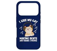 Carcasa para iPhone 17 Pro I Like My Cat Making Beats and 3 People Productor Musical Divertido
