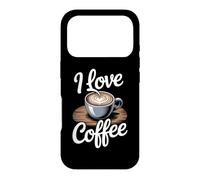 Carcasa para iPhone 17 Pro I Love Coffee Cup Heart Latte Art