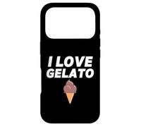 Carcasa para iPhone 17 Pro I Love Gelato Ice Cream Party Chocolate Gelato Cono