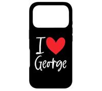 Carcasa para iPhone 17 Pro I Love George Nombre Personalizado Boy Man BFF Friend Heart