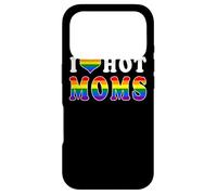 Carcasa para iPhone 17 Pro I Love Hot Moms LGBT Pride Flag Heart Funny Mom
