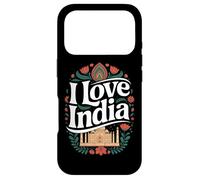 Carcasa para iPhone 17 Pro I Love India Taj Mahal Arte Floral India