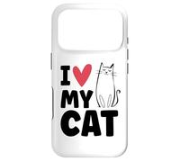 Carcasa para iPhone 17 Pro I Love My - Cat Gato Lindo Amor Silueta Amantes De Los Gatos