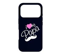 Carcasa para iPhone 17 Pro I Love My Papa Funny Father Dad Daddy Heart and Mustache