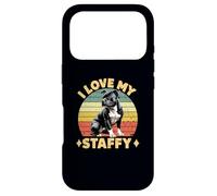 Carcasa para iPhone 17 Pro I Love My Staffy Dog Black Staffordshire Bull Terrier Dueño
