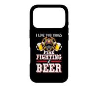 Carcasa para iPhone 17 Pro I Love Two Things Firefighting Beer Firefighter Fireman