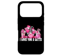 Carcasa para iPhone 17 Pro I Love You A Latte Pink Buffalo Plaid Decor Valentines GNOME