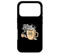 Carcasa para iPhone 17 Pro I Run On Caffeine & Cynicism Funny Coffee Lover Design