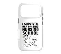 Carcasa para iPhone 17 Pro I Survived Her Passing Nursing School Funny Nurse Boyfriend