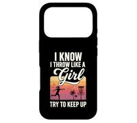 Carcasa para iPhone 17 Pro I Throw Like A Girl Disc Golf Try To Keep Up