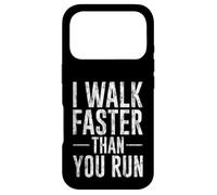 Carcasa para iPhone 17 Pro I Walk Faster Than You Run Chiste de maratón Motivacional -