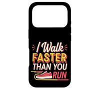 Carcasa para iPhone 17 Pro I Walk Faster Than You Run Motivation Marathon Joke -