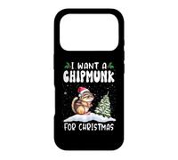 Carcasa para iPhone 17 Pro I Want A Chipmunk For Christmas Santa Hat Funny Xmas