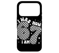 Carcasa para iPhone 17 Pro I Was 6 Now I Am 7 Groovy Retro Checkered 7th Birthday Party