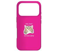Carcasa para iPhone 17 Pro I Will Feast on Your cadáver Lindo Gato Gatito Divertido Humor Oscuro
