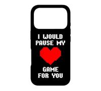 Carcasa para iPhone 17 Pro I Would Pause My Game For You Corazones De Píxeles Amor