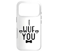 Carcasa para iPhone 17 Pro I Wuf You Dog Lover Cute Dog Paw Print Dog Mom Dad Dogs Mum