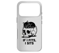 Carcasa para iPhone 17 Pro If I Fits I Sits Cat Skull Funny Gothic Dark Meme Humor 2
