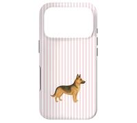 Carcasa para iPhone 17 Pro Ilustración Pastor Alemán Diseño Estético Rayas Rosa