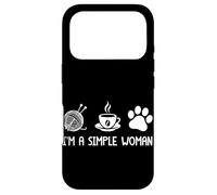Carcasa para iPhone 17 Pro I'm A Simple Woman Yarn Coffee Dogs