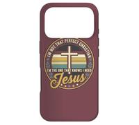 Carcasa para iPhone 17 Pro I'm Not That Christian I Need Jesus Retro Cross