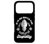 Carcasa para iPhone 17 Pro Inteligencia Artificial Estupidez Natural Gracioso AI