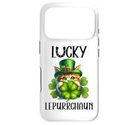 Carcasa para iPhone 17 Pro Irish Cat St Patricks Funny Catricks Feline Lucky Shenanigan