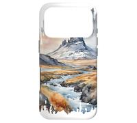 Carcasa para iPhone 17 Pro Islandia Pintura Acuarela Vintage Viajes volcán