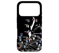 Carcasa para iPhone 17 Pro Islas del Caribe Banderas y Mapa, Vacaciones en el mar Caribe