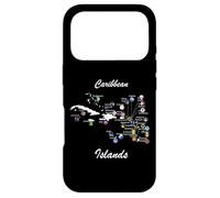Carcasa para iPhone 17 Pro Islas del Caribe Banderas y Mapa, Vacaciones en el mar Caribe tee