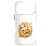 Carcasa para iPhone 17 Pro It’s Well with My Soul Fall Christian Watercolor