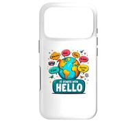 Carcasa para iPhone 17 Pro It Starts with Hello Friendship Inclusion Language Teacher