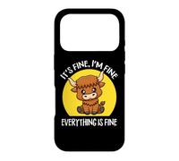 Carcasa para iPhone 17 Pro It's Fine I'm Fine Kawaii Heifer Scottish Highland Cow Lover