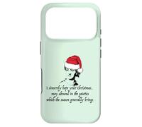 Carcasa para iPhone 17 Pro Jane Austen I Sincerely Hope Christmas Santa Hat Cita Meme