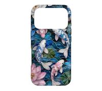 Carcasa para iPhone 17 Pro Japanese Transgender Koi Fish Stained Art Trans Lotus Pond