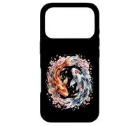 Carcasa para iPhone 17 Pro Japanese Yin Yang Koi Fish Sakura Watercolor