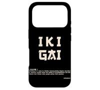 Carcasa para iPhone 17 Pro japonés ikigai caligrafía Texto en Retro Harajuku Estilo