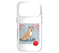 Carcasa para iPhone 17 Pro Japonés Shiba Inu Sakura Cerezo Flores Kanji