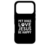 Carcasa para iPhone 17 Pro Jesus and Dogs Café Perro Cristiano Mamá Fe