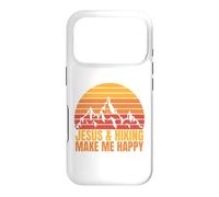Carcasa para iPhone 17 Pro Jesus and Hiking Make Me Happy Fun para Excursionistas Unisex