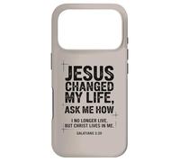 Carcasa para iPhone 17 Pro Jesus Changed My Life Ask Me How Christian Bible Versículo