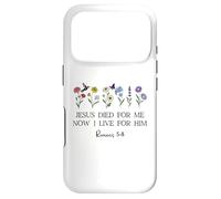 Carcasa para iPhone 17 Pro Jesus Died for Me Now I Live for Him Christian Romans 5 8 10