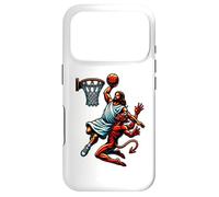 Carcasa para iPhone 17 Pro Jesus Dunking On The Devil Baloncesto Cool Bball