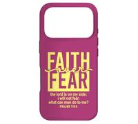Carcasa para iPhone 17 Pro Jesus Faith Over Fear Yellow Psalm 118:6 Christian Scripture